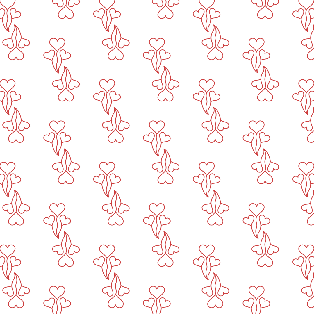 Transparent Red Heart Shaped Balloon Pattern Design