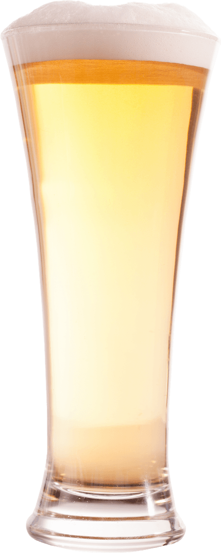 Glass of Refreshing Beer on Transparent Background