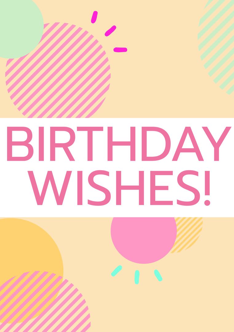 Colorful Birthday Wishes Card with Pastel Abstract Design - Download Free Stock Templates Pikwizard.com