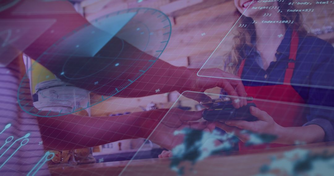 Contactless Payment Concept with Digital Interface Graphics