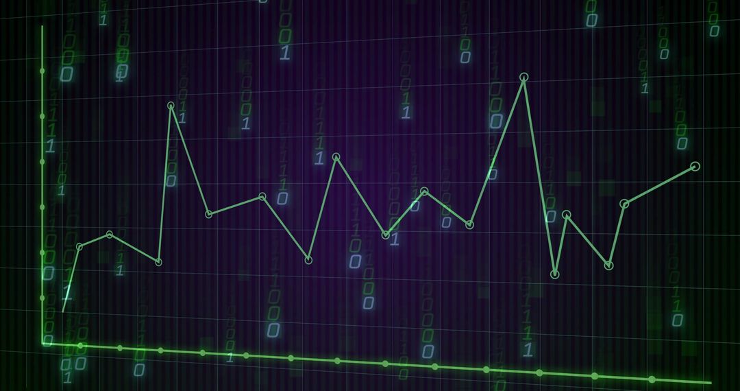Digital Data Visual with Binary Code and Graphs