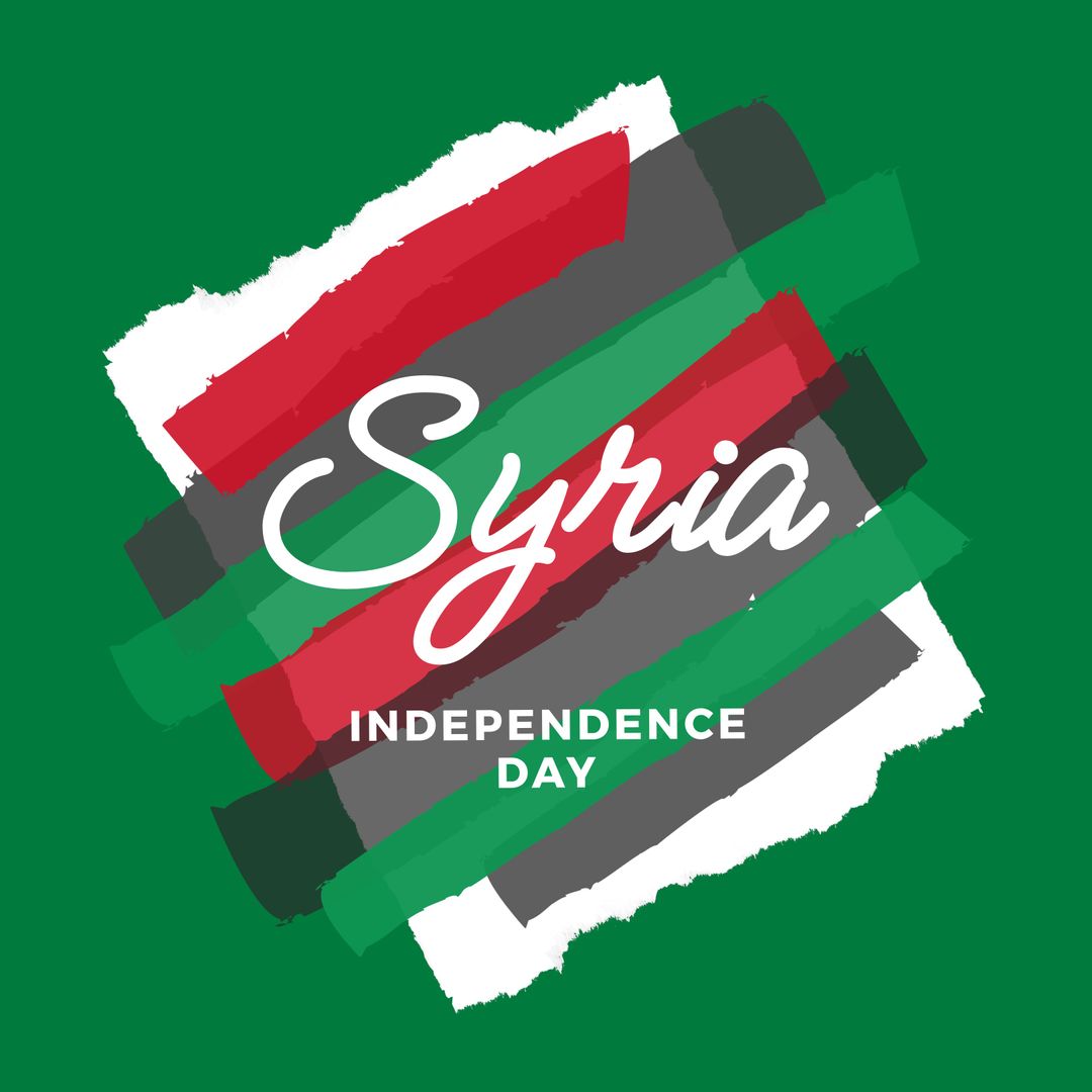 Syria Independence Day Celebration Design with National Colors