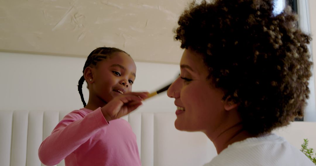 Mother-Daughter Bonding Over Makeup Play at Home