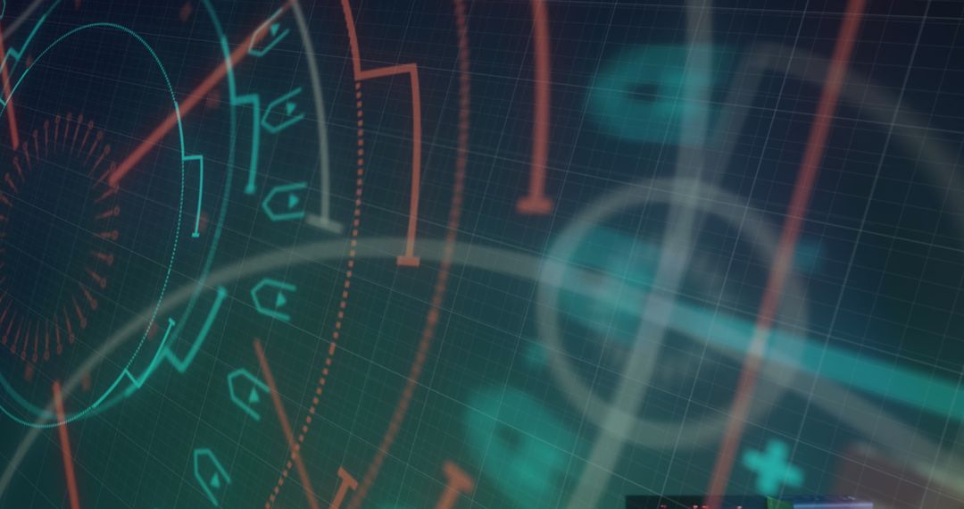 Futuristic Digital Interface with Scanning Patterns and Data Overlay