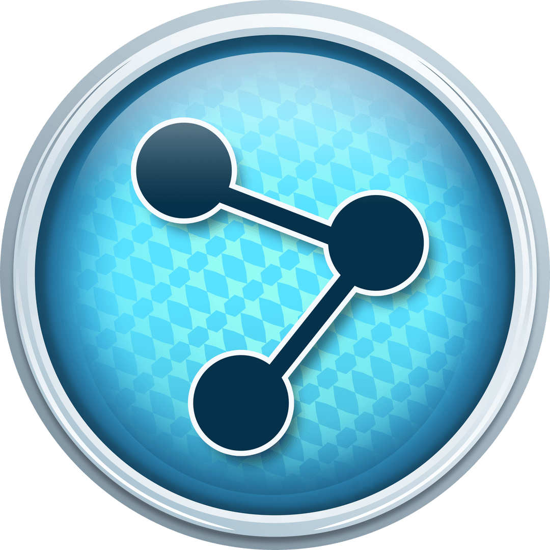 Blue Transparent Share Icon Close-Up Vector