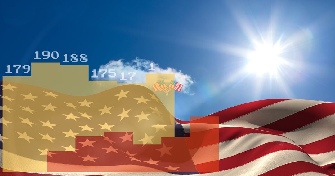 American Economics with Flag and Data Visualization