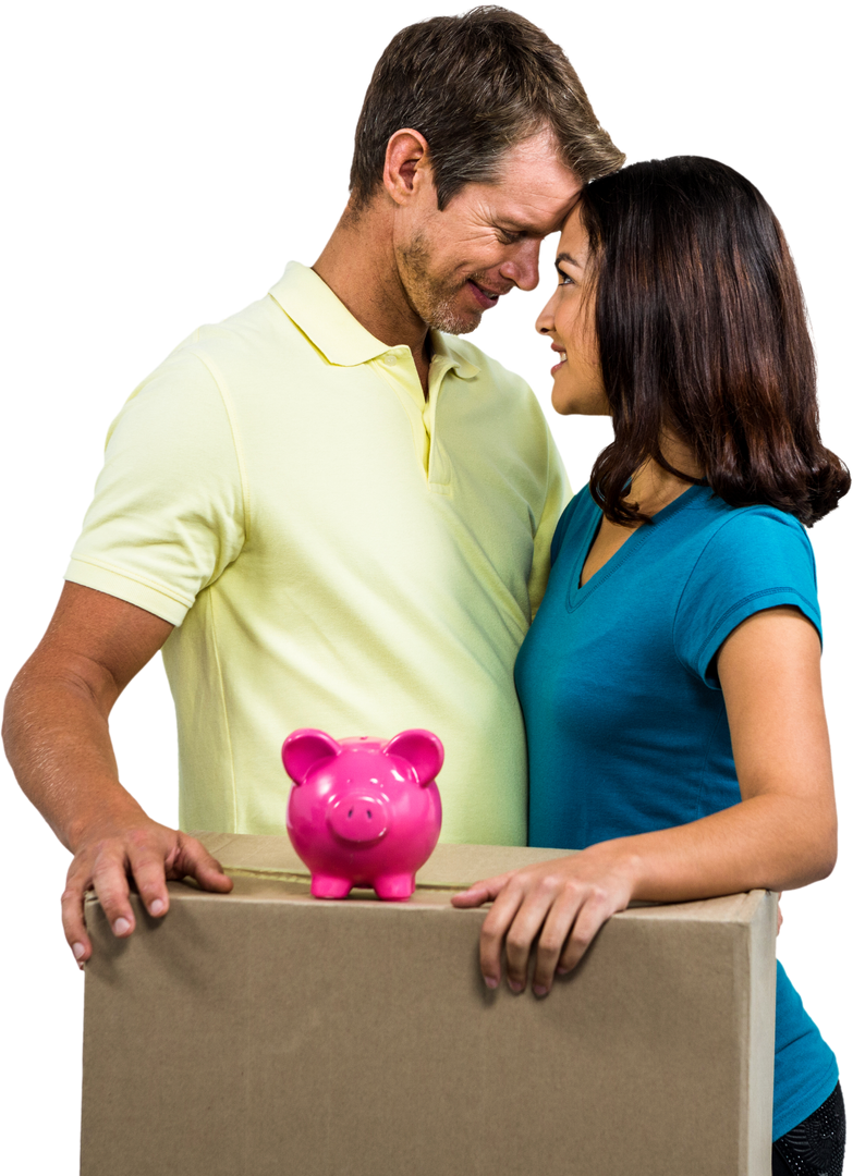 Transparent Couple Standing Love Savings Piggy Bank Box - Download Free Stock Images Pikwizard.com