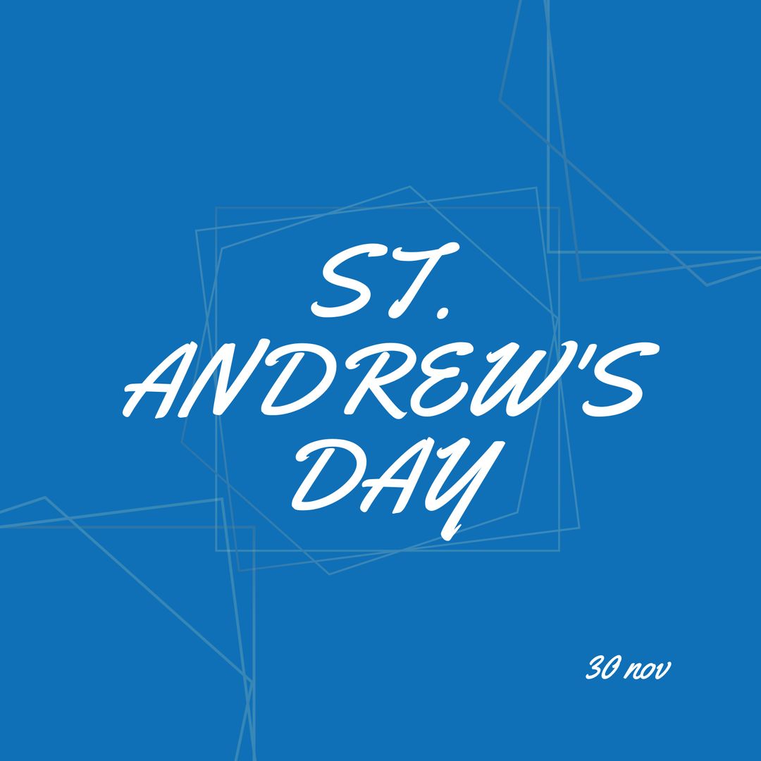 St. Andrew's Day Text Design on Blue Background for Celebration