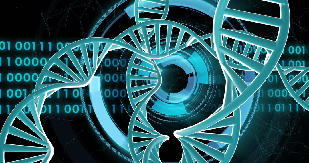 digital dna strands with binary code technology background - Free Images, Stock Photos and Pictures on Pikwizard.com