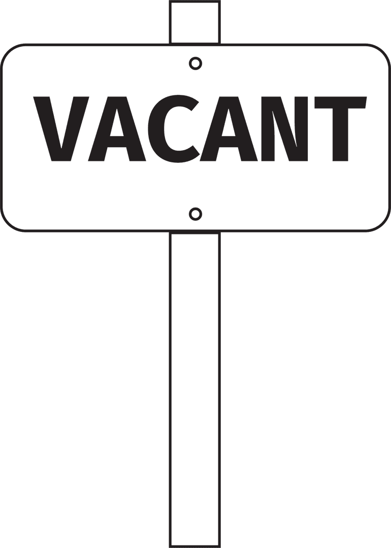 Vacant Sign Illustration on Transparent Background