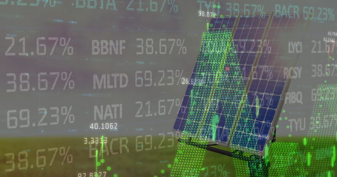 Solar Panel Energy Production Analyzed with Financial Data Overlay