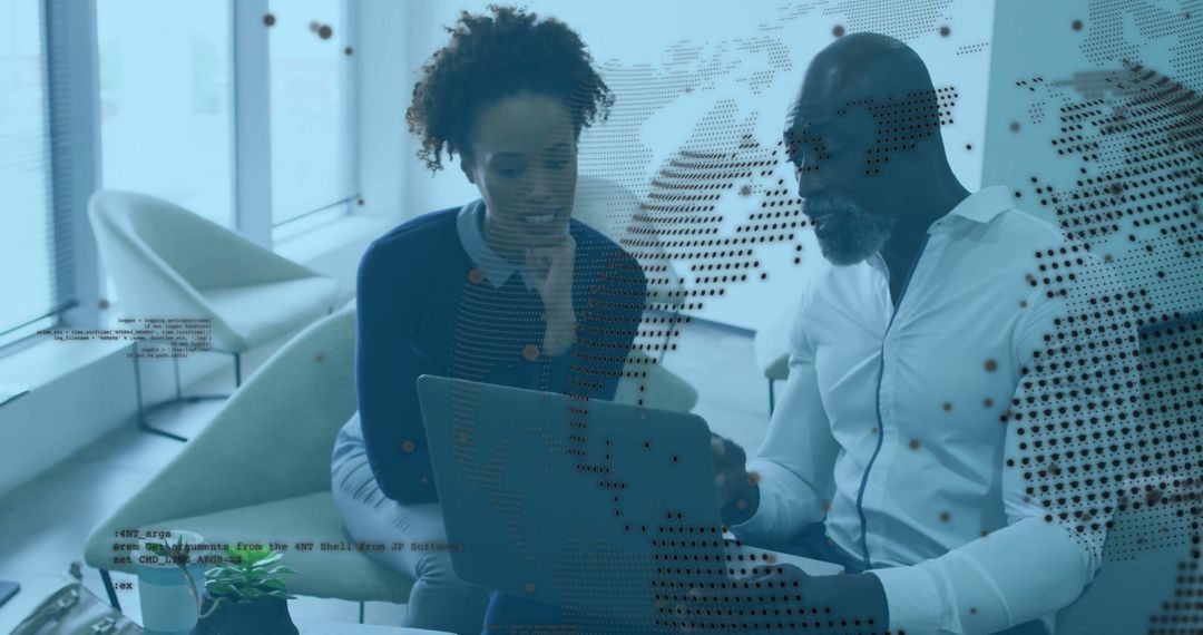 Collaborating Professionals Examining Data in Modern Office