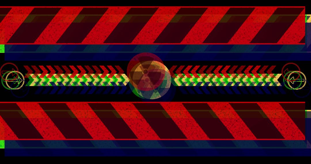 Digitally Produced Nuclear Warning Symbol Pattern