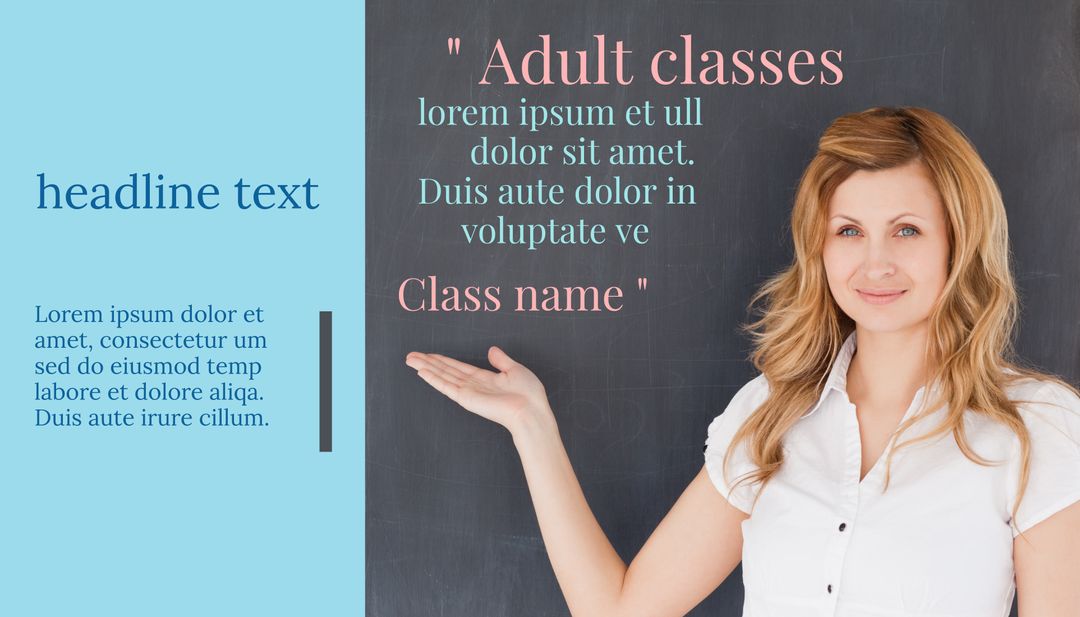 Confident Instructor Promoting Adult Education Class