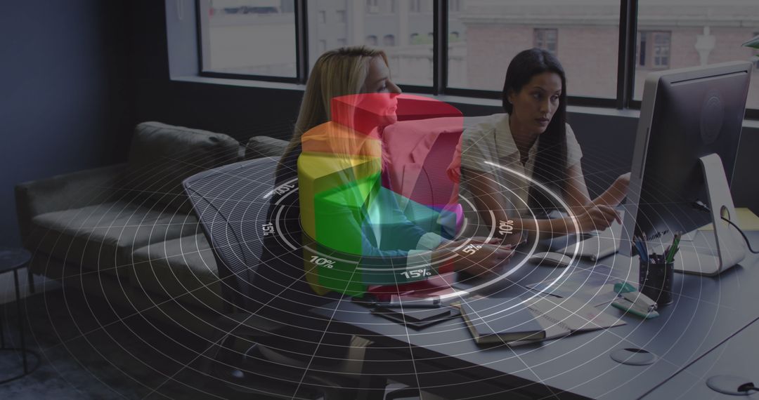 Colleagues Collaborating on Project Insights in Modern Office