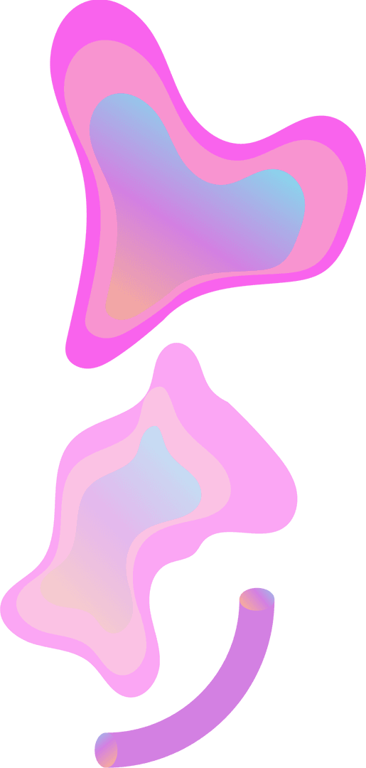 Abstract Fluid Organic Shapes on Transparent Background