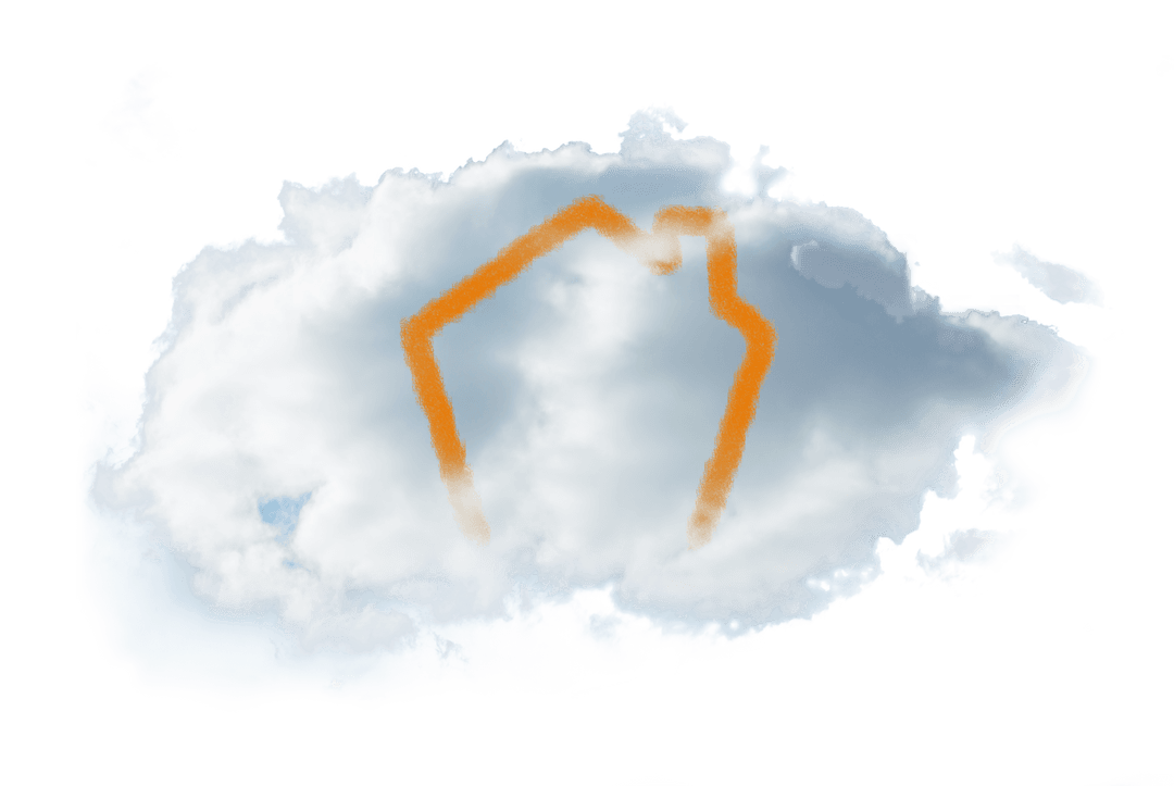Transparent House Symbol Over Cloud Concept Illustration