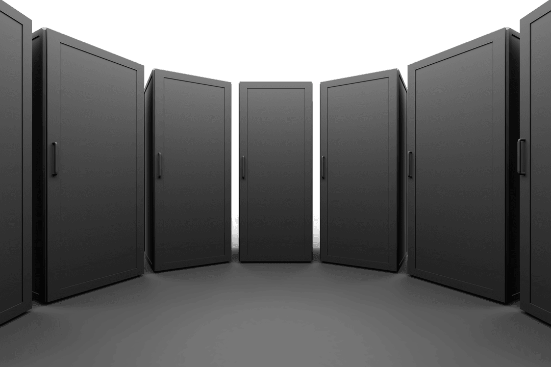 Transparent Illustration of Black Cabinets on Clear Background