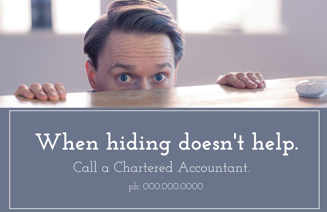 Man Peeking Over Desk Representing Financial Anxiety and Professional Help