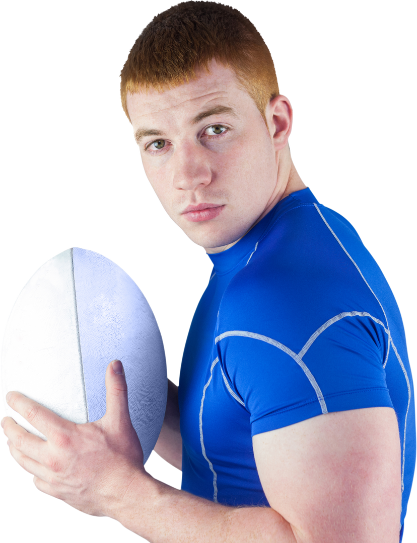 Focused Athlete Holding Rugby Ball Transparent Background - Download Free Stock Images Pikwizard.com