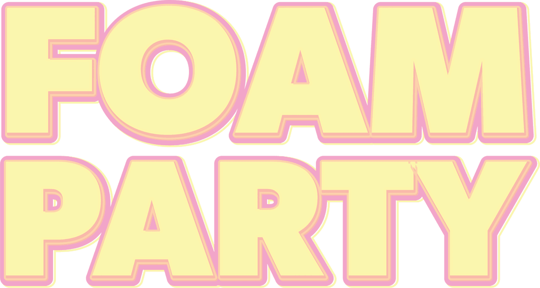 Vibrant Foam Party Text on Transparent Background for Events