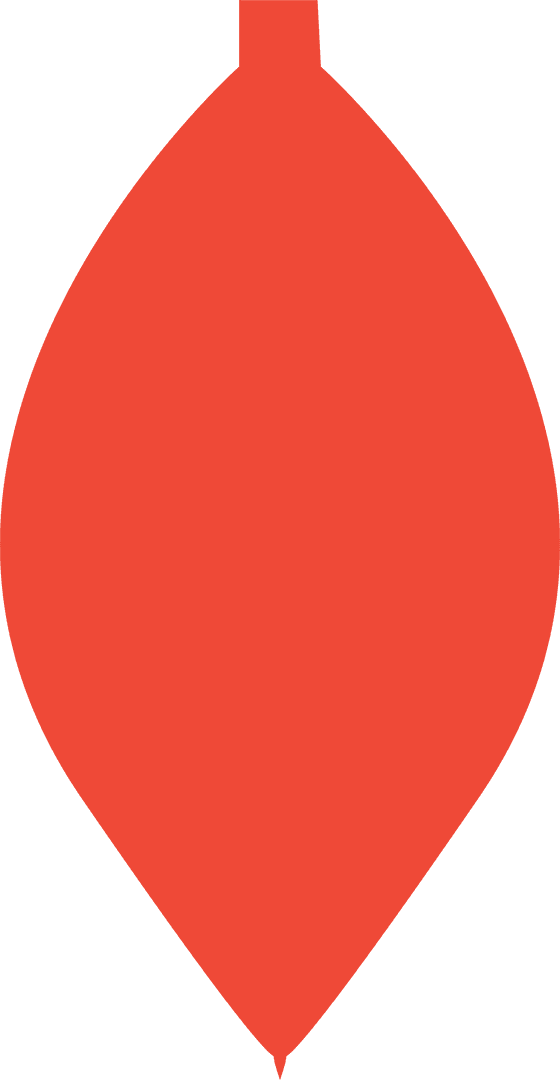 Large Red Leaf Silhouette on Transparent Background