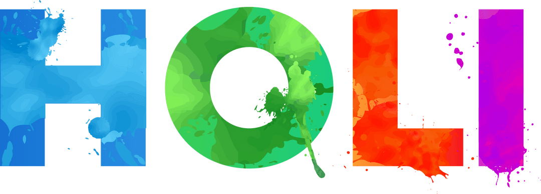 Colorful Watercolor Holi Letters on Transparent Background