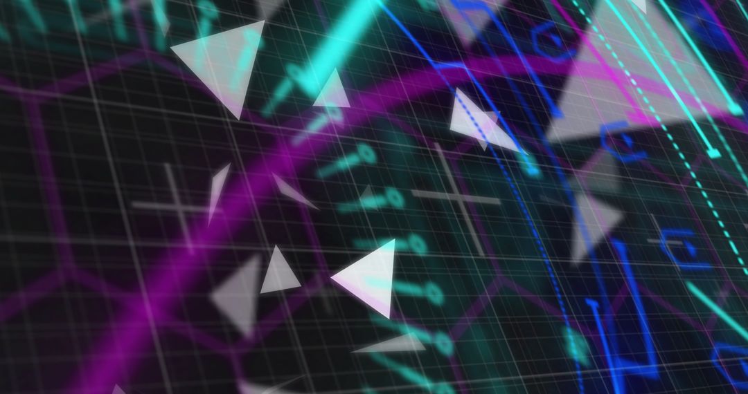 Futuristic Digitized Network with Abstract Geometric Patterns