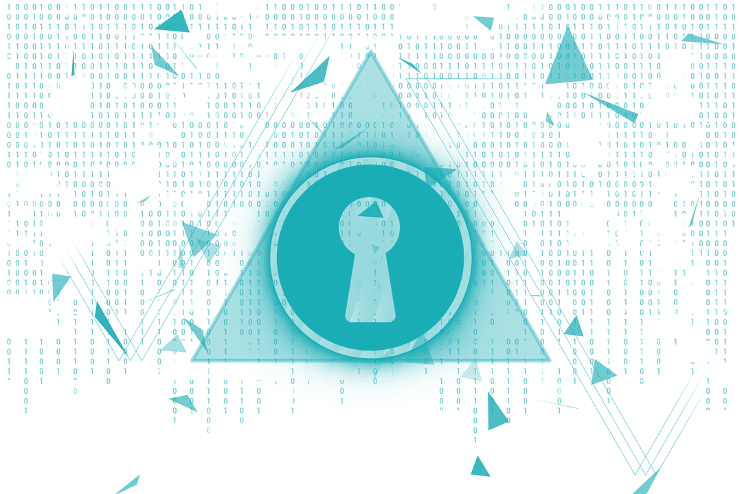 Digital Security Keyhole Illustration on Transparent Background