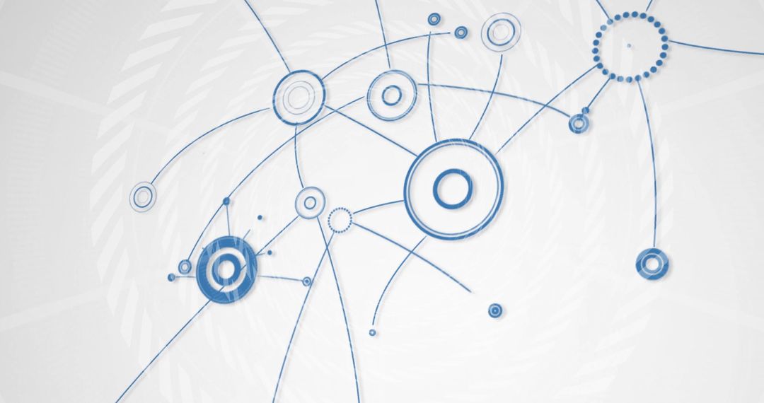 Abstract Digital Connectivity with Blue Circular Nodes