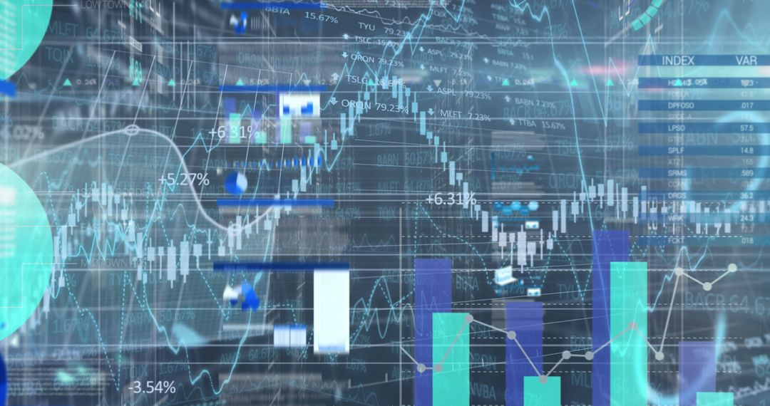 Digital Graph Analysis on Holographic Market Report Display