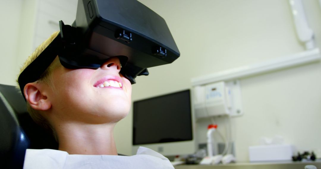 Young Patient Using Virtual Reality Headset in Modern Dental Office - Free Images, Stock Photos and Pictures on Pikwizard.com