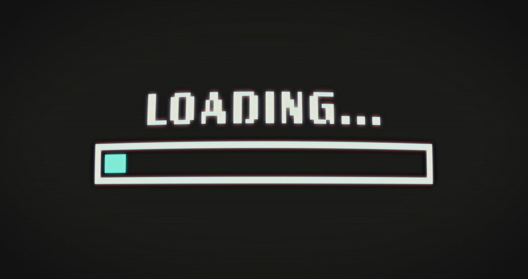 Retro loading screen with progress bar animation