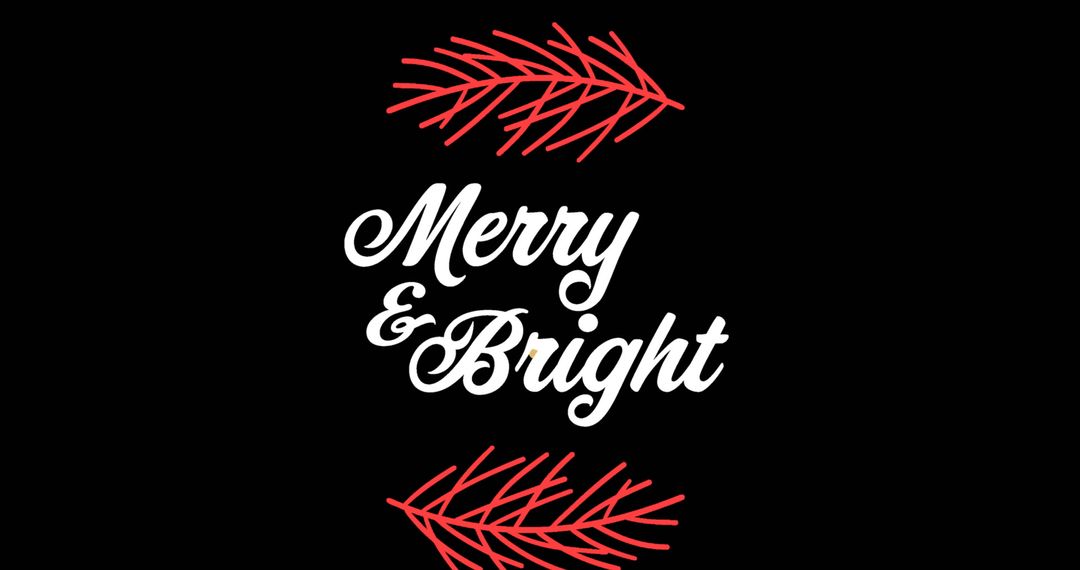 Merry & Bright Christmas Message with Red Fir Branches