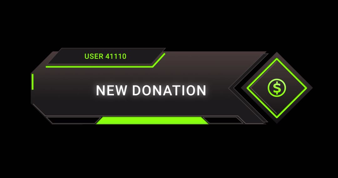 Modern Streaming Alert for New Donations With Green Accents