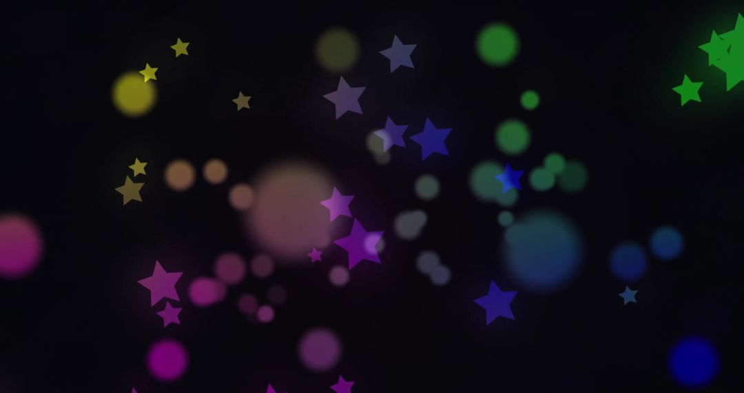 Vibrant Stars and Spots on Dark Abstract Background