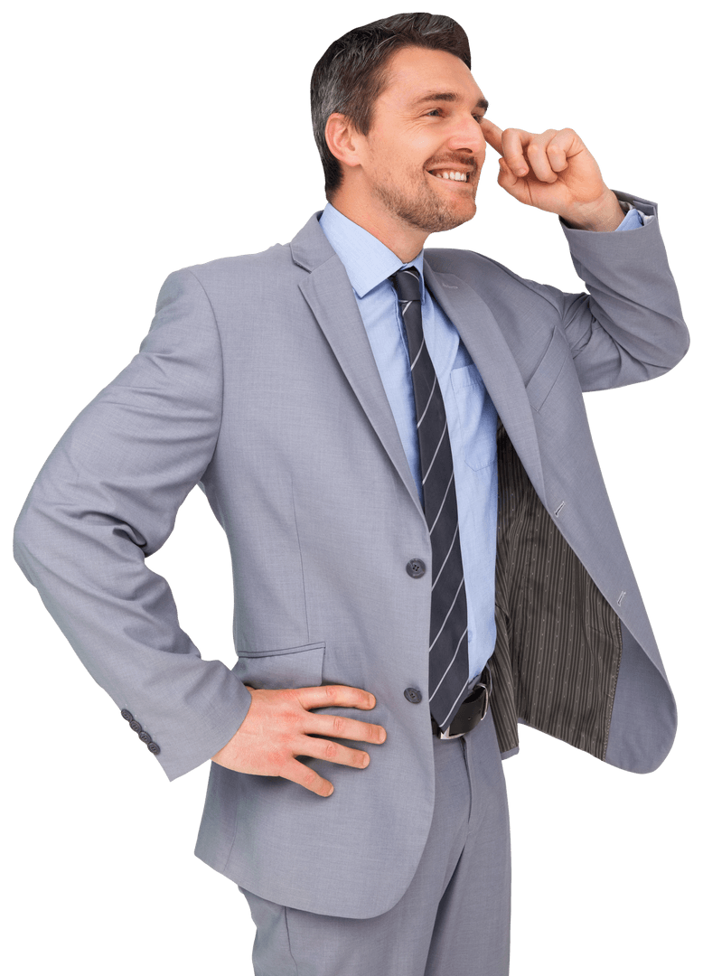 Caucasian Businessman in Formal Suit Isolated Transparent Background