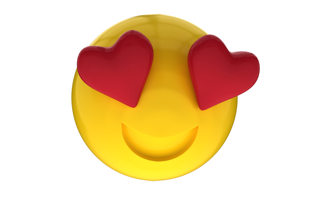 3D Heart Eyes Emoji Emoticon on Transparent Background - Download Free Stock Images Pikwizard.com