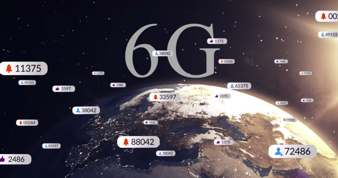 6G Network Concept with Global Social Media Connections