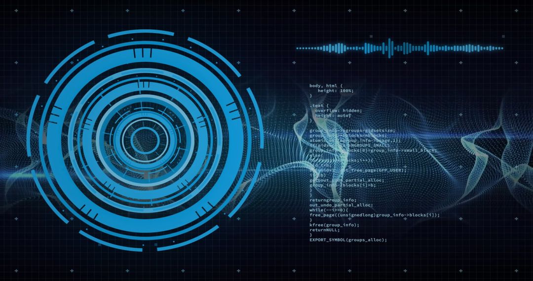 Futuristic Loading Interface with Digital Soundwave and Code - Free Images, Stock Photos and Pictures on Pikwizard.com