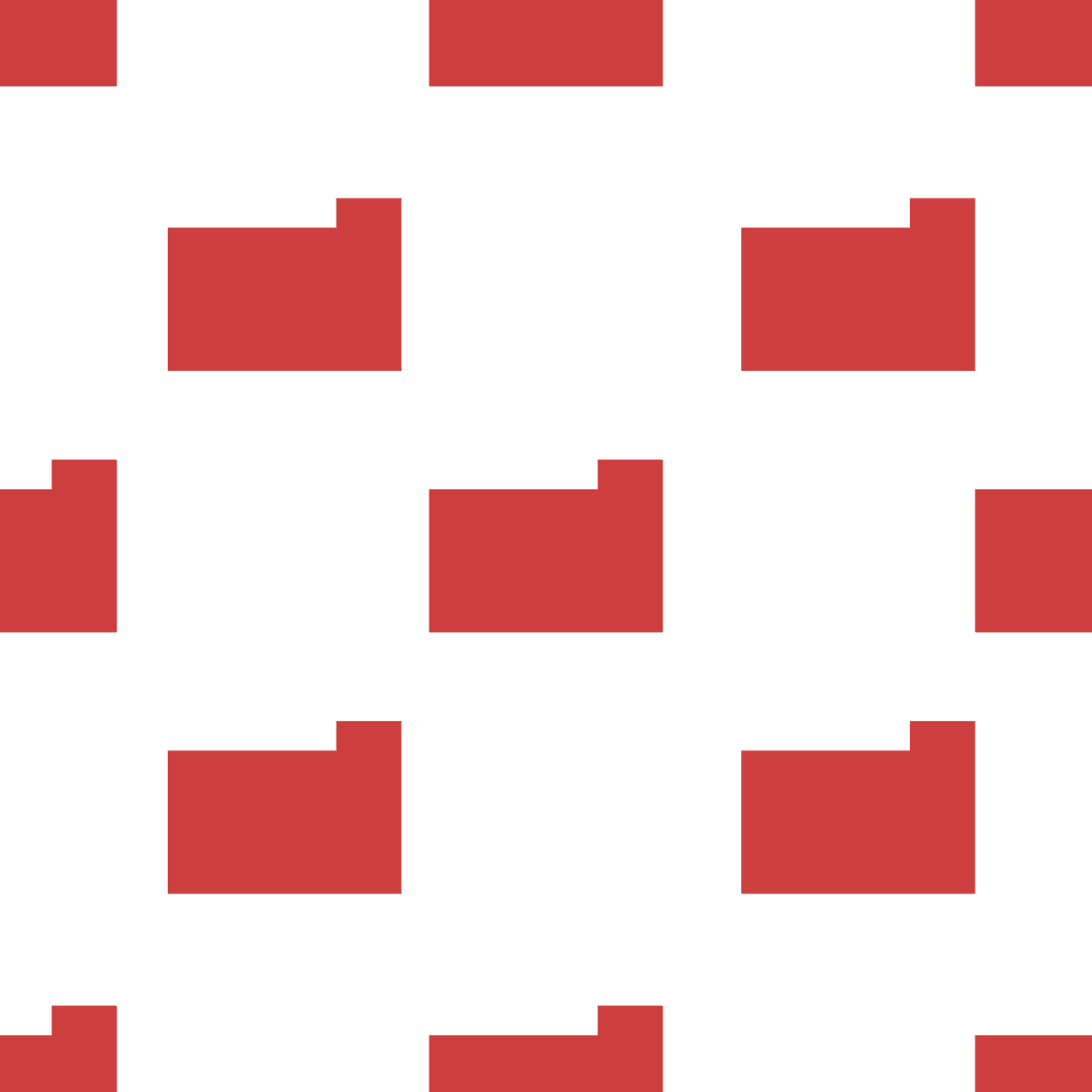 Rows of Red Folders on Transparent Background