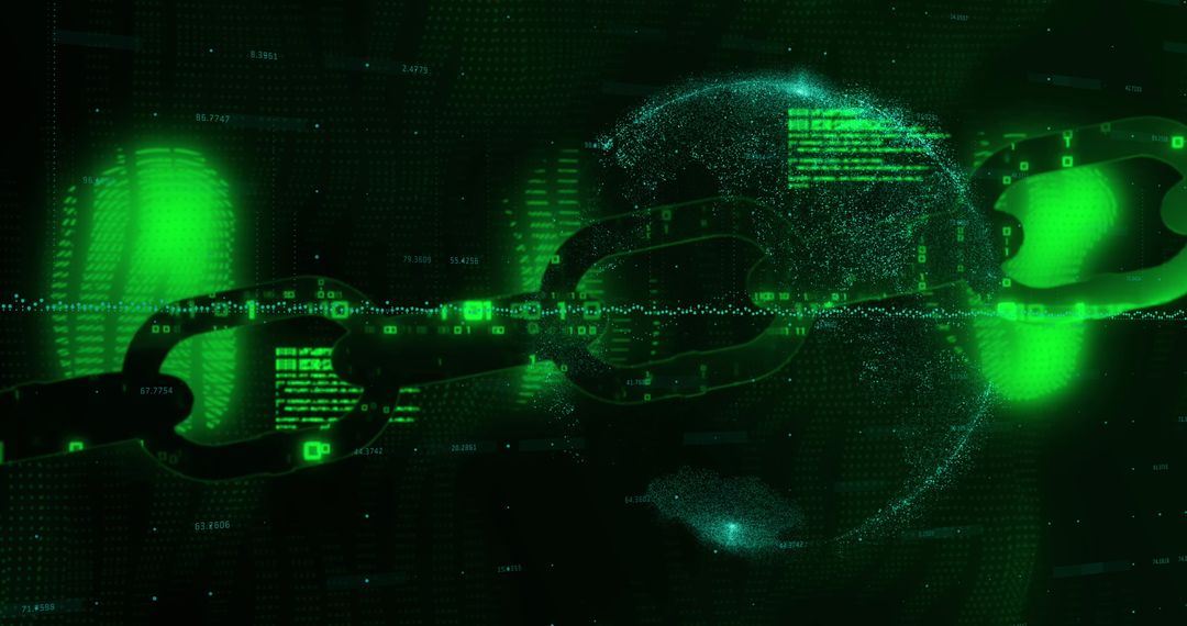Glowing Digital Chain in Futuristic Global Finance Concept