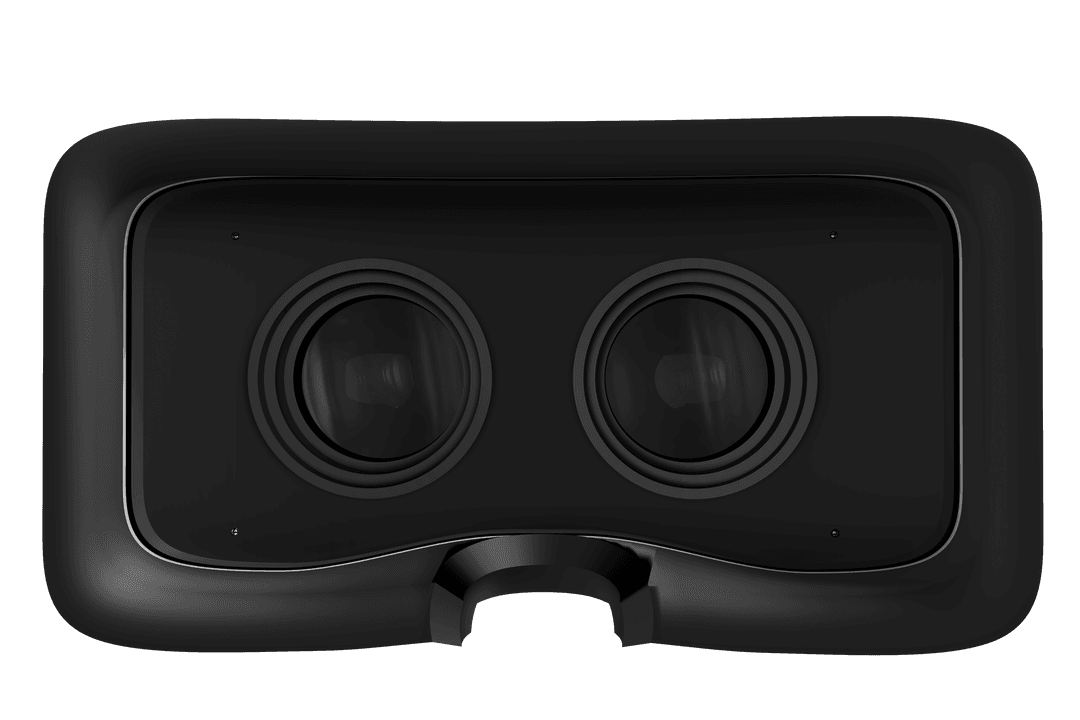 Transparent Close-Up View of VR Headset Lenses