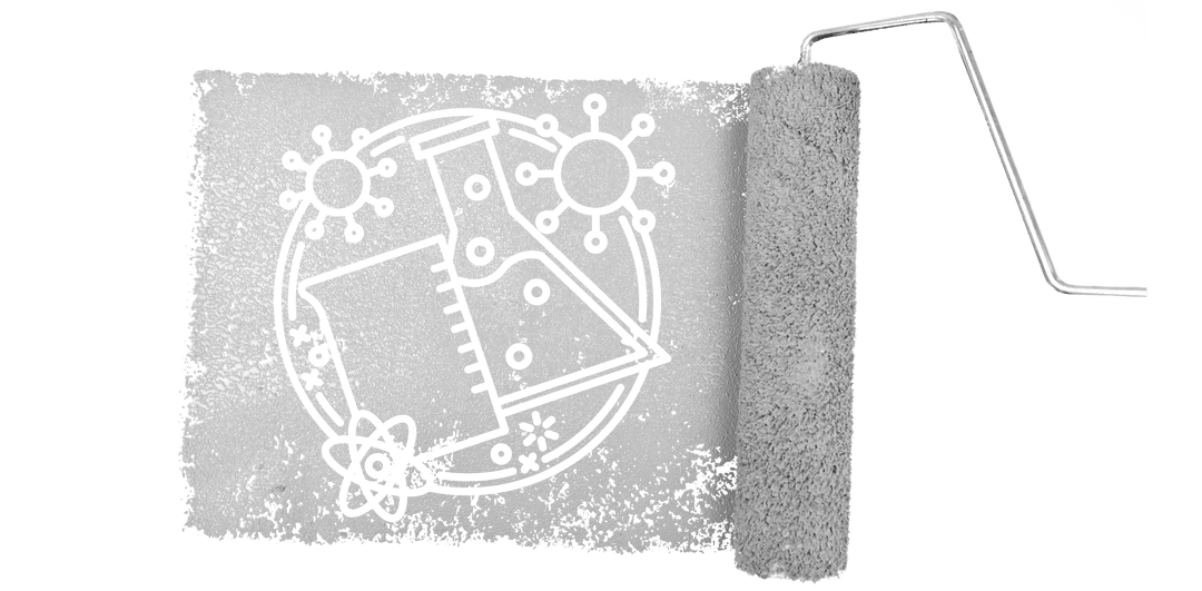 Transparent Paint Roller with Beaker and Flask Ash Texture