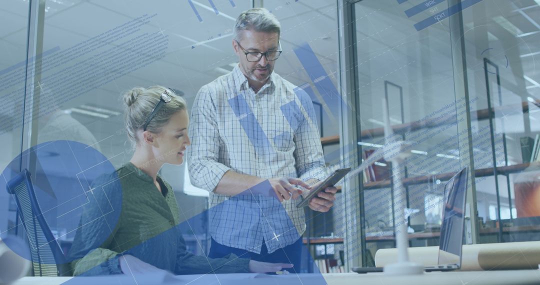 Team Collaboration on Data Analysis in Modern Office