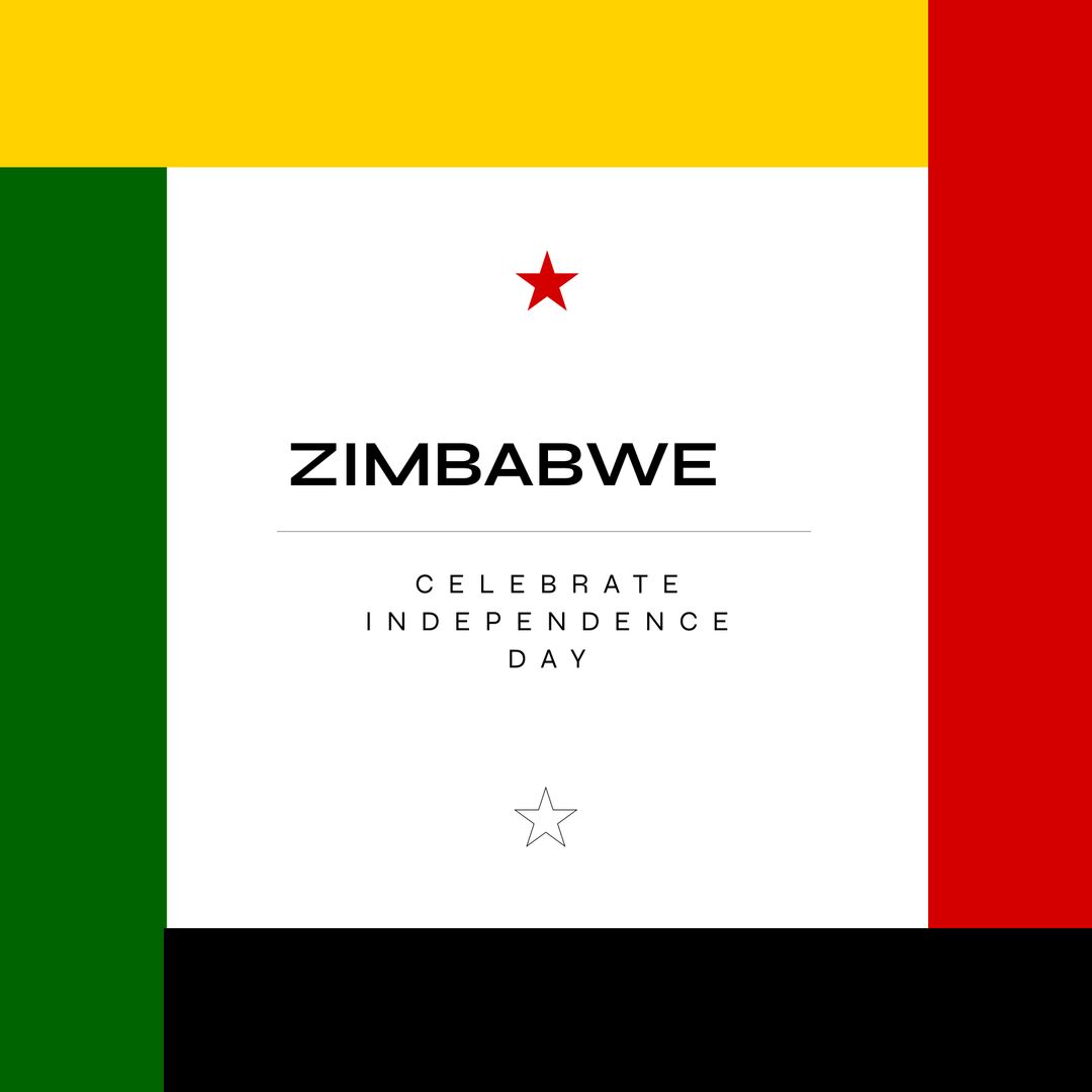 Zimbabwe Independence Day Celebration Design with Flag Colors