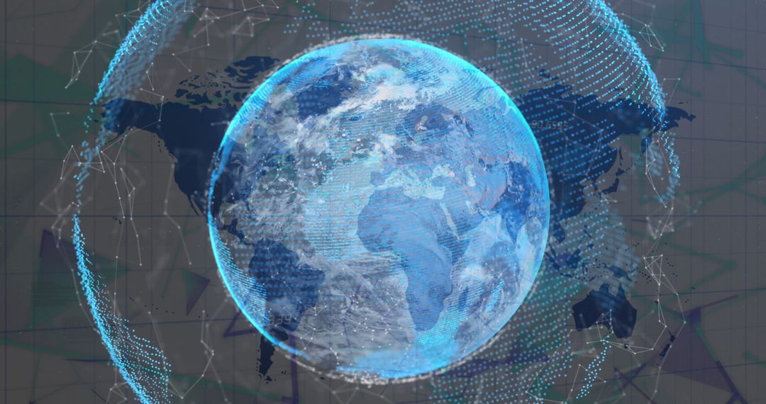 digital data processing world map and globe - Free Images, Stock Photos and Pictures on Pikwizard.com