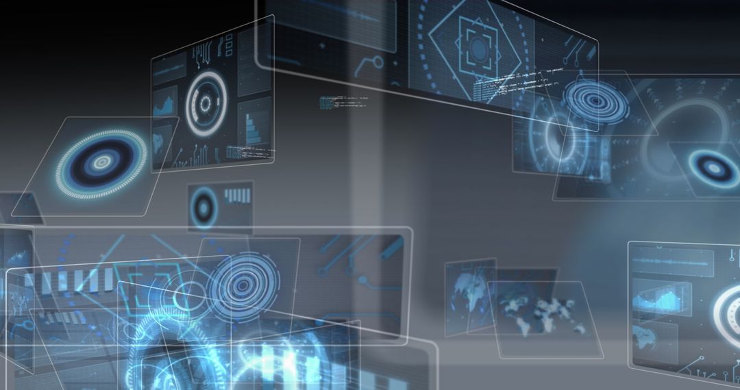 Futuristic Digital Interface with Data Scanning Graphics