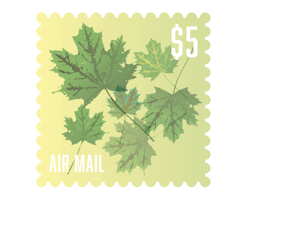 Air Mail Stamp with Maple Leaves on Transparent Background - Download Free Stock Images Pikwizard.com