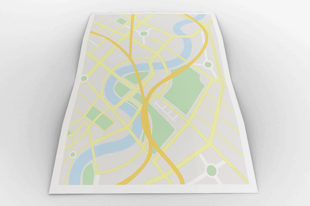 Open Map Illustration on Transparent Background for Travel Design